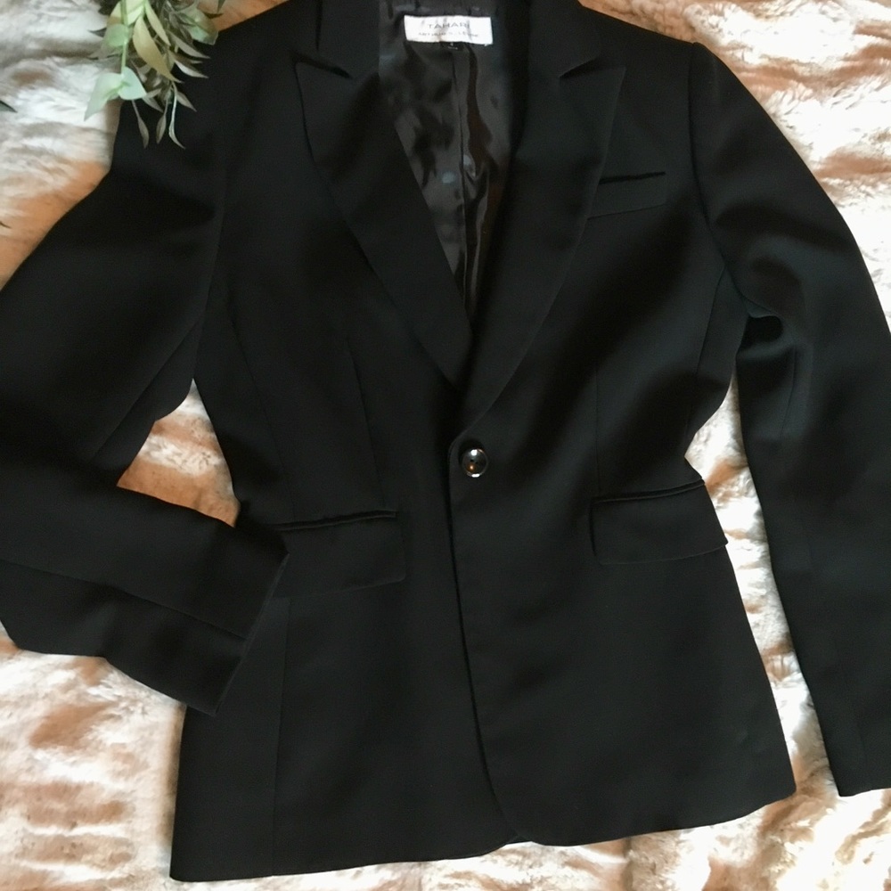 NWOT Tahari Jet Black Suit Jacket - Picture 2 of 6